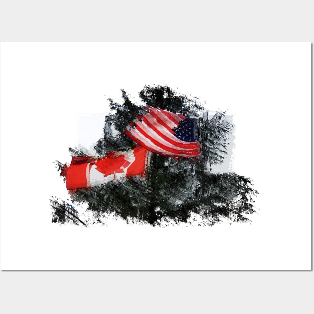 Neighboring Countries - Canada and USA Wall Art by Highseller